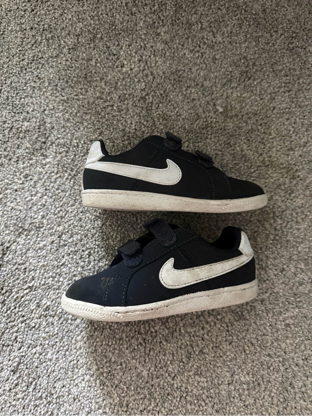 Nike Kids Blue/Black and White Velcro Swoosh Sneakers